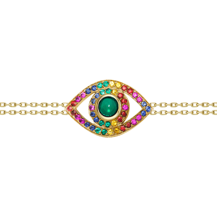 Netali Nissim Protected 18k Yellow Gold Rainbow Big Eye Bracelet