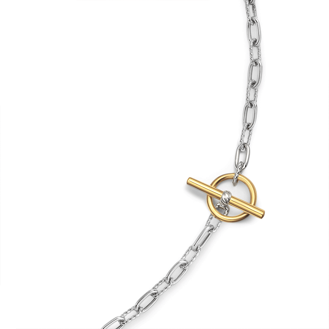 David Yurman DY Madison® Toggle Chain Necklace Sterling Silver with 18K Yellow Gold 17 Inch