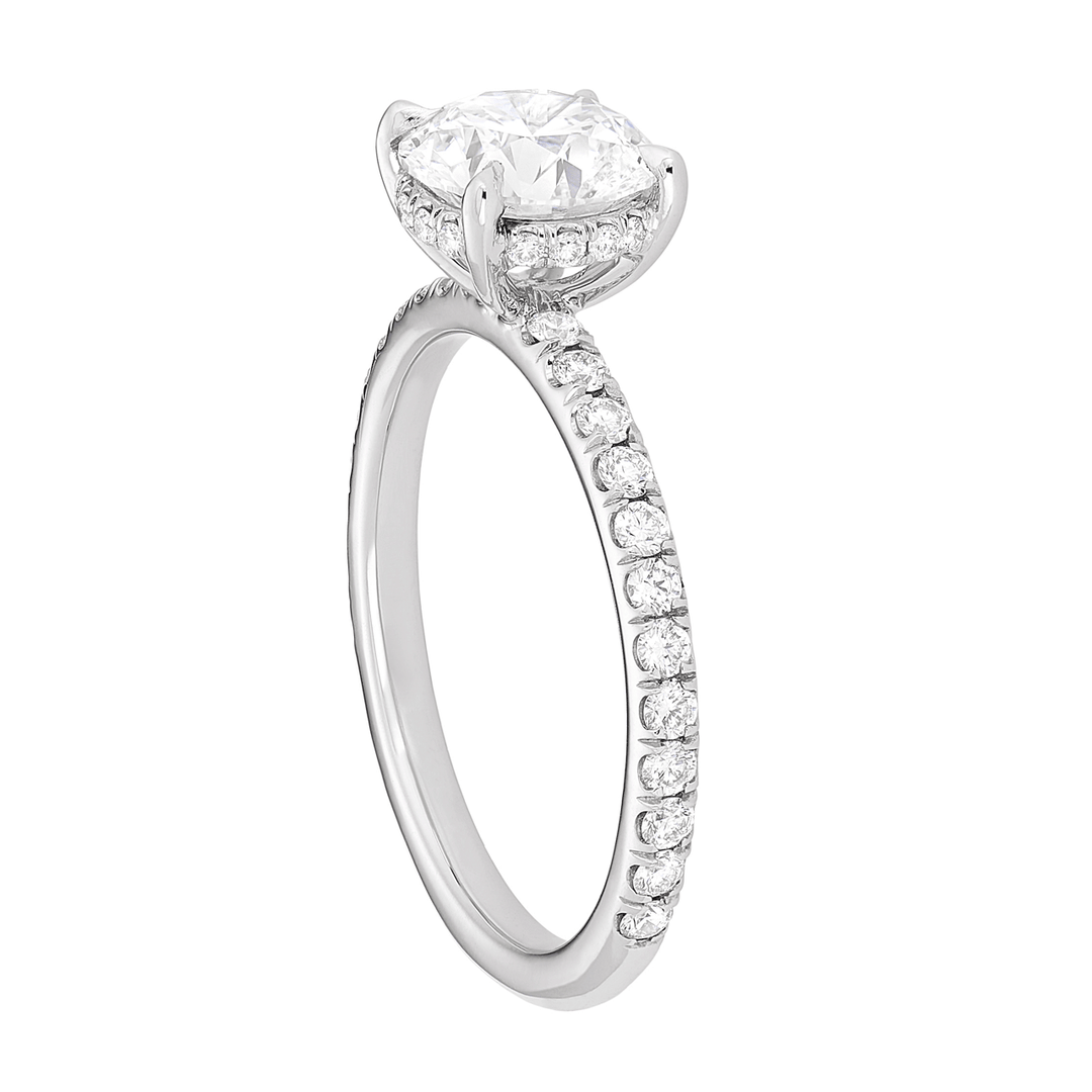 Hamilton Silhouette 18k White Gold and Platinum Hidden Halo Ring Setting