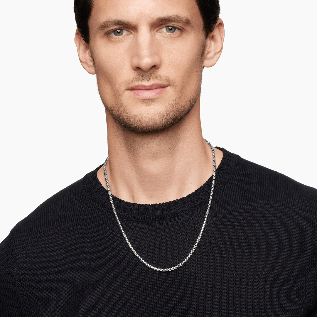 David Yurman Box Chain Necklace Sterling Silver, 3.6mm