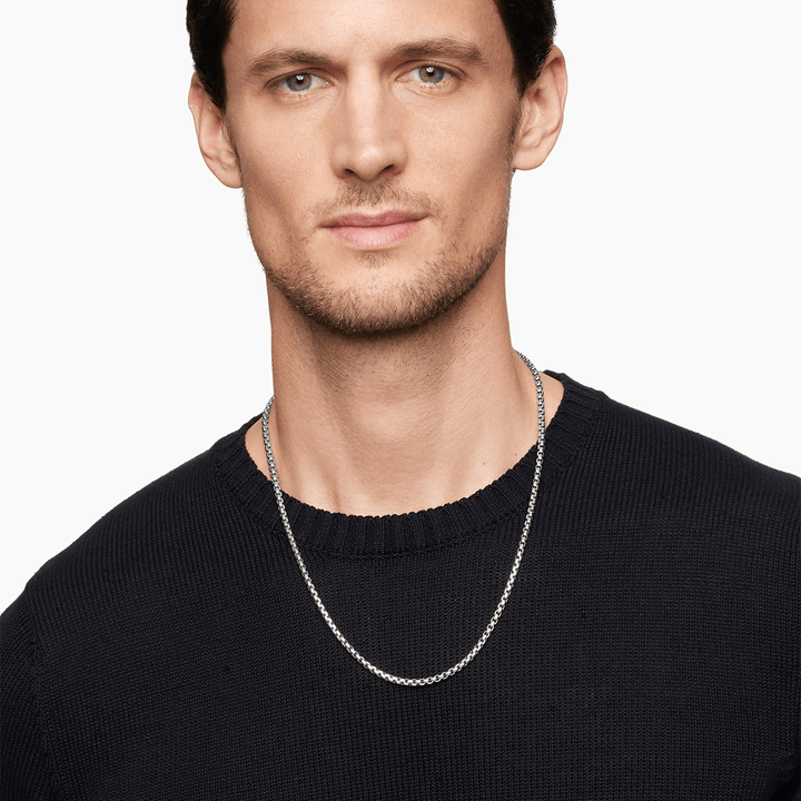 David Yurman Box Chain Necklace Sterling Silver, 3.6mm