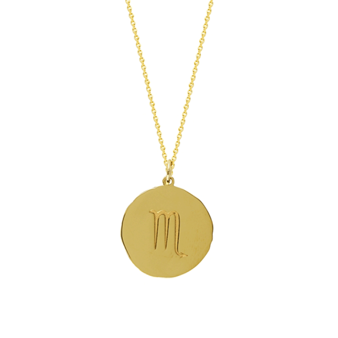 14k Yellow Gold Zodiac Virgo Pendant