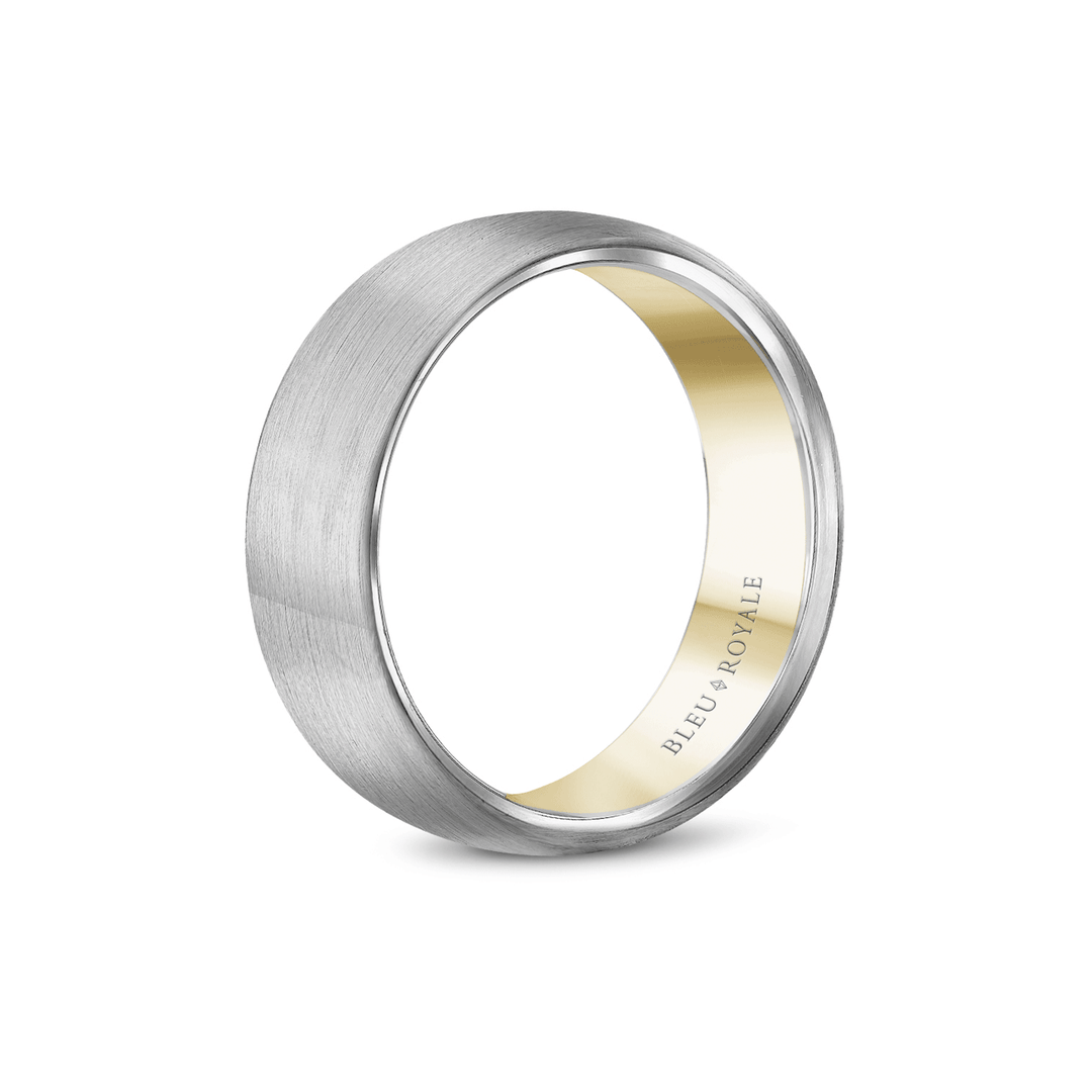 14k Yellow and White Gold 6.5mm Wedding Band