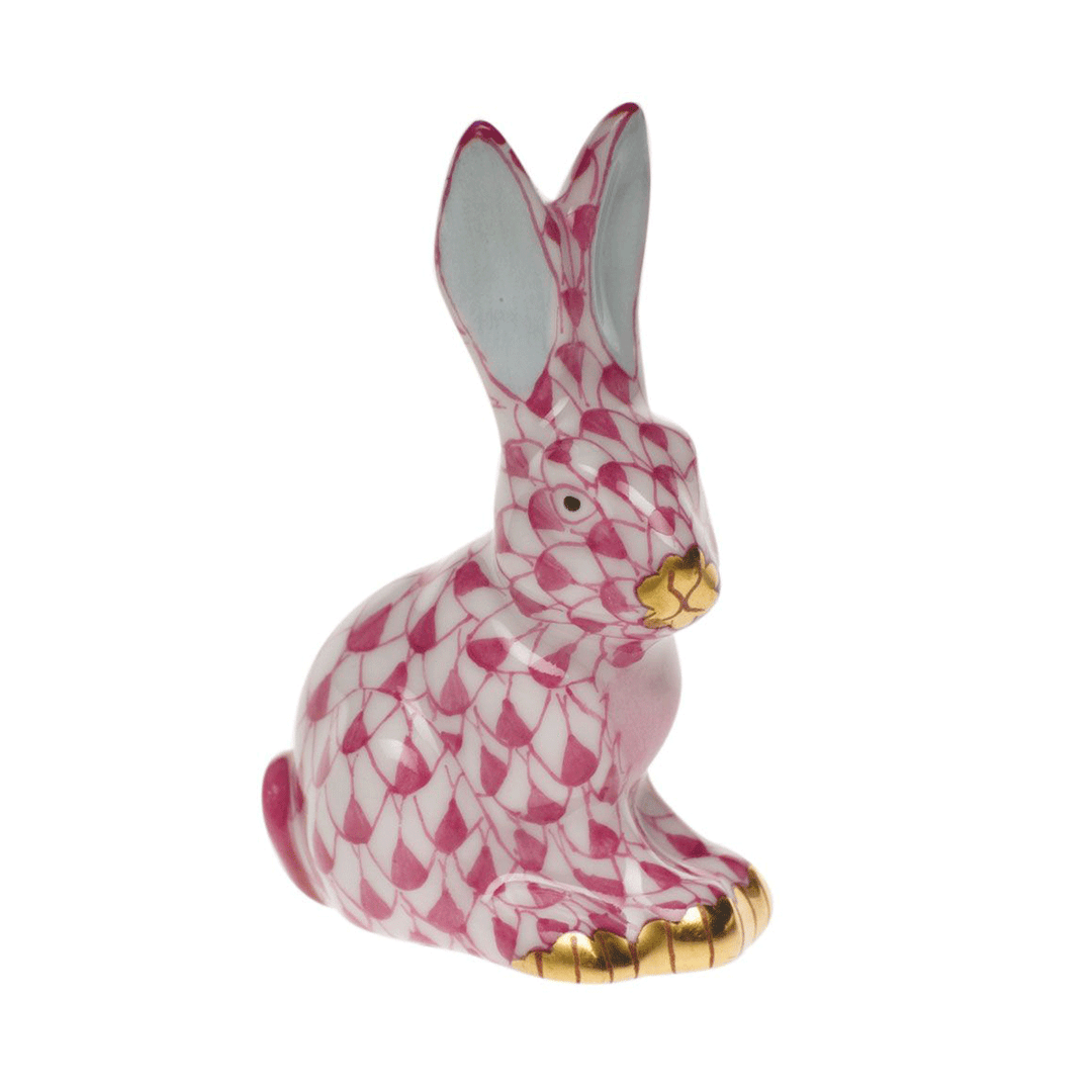 Herend Raspberry Mini Sitting Rabbit