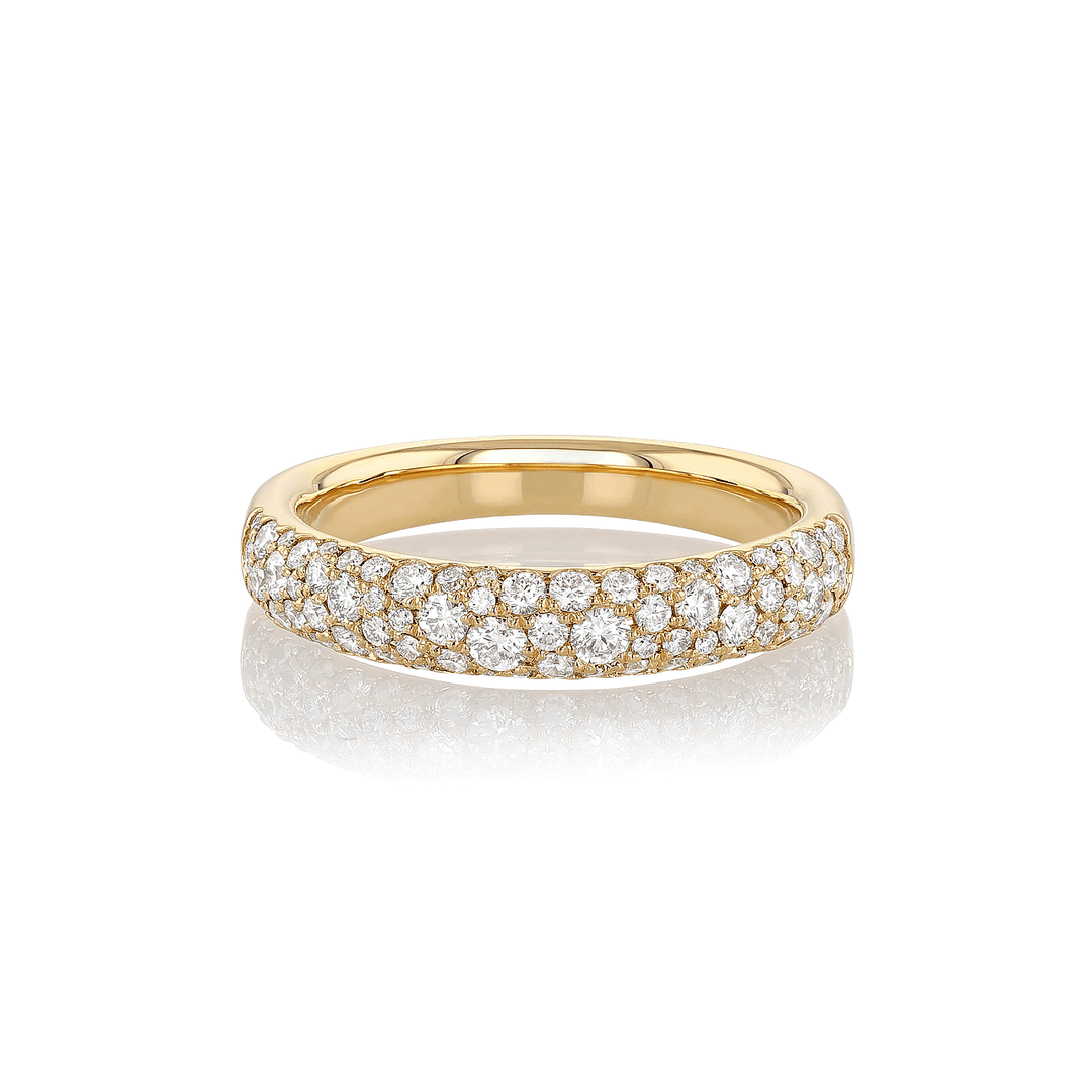 Luminous 18k Yellow Gold and Diamond .65 Total Weight Band