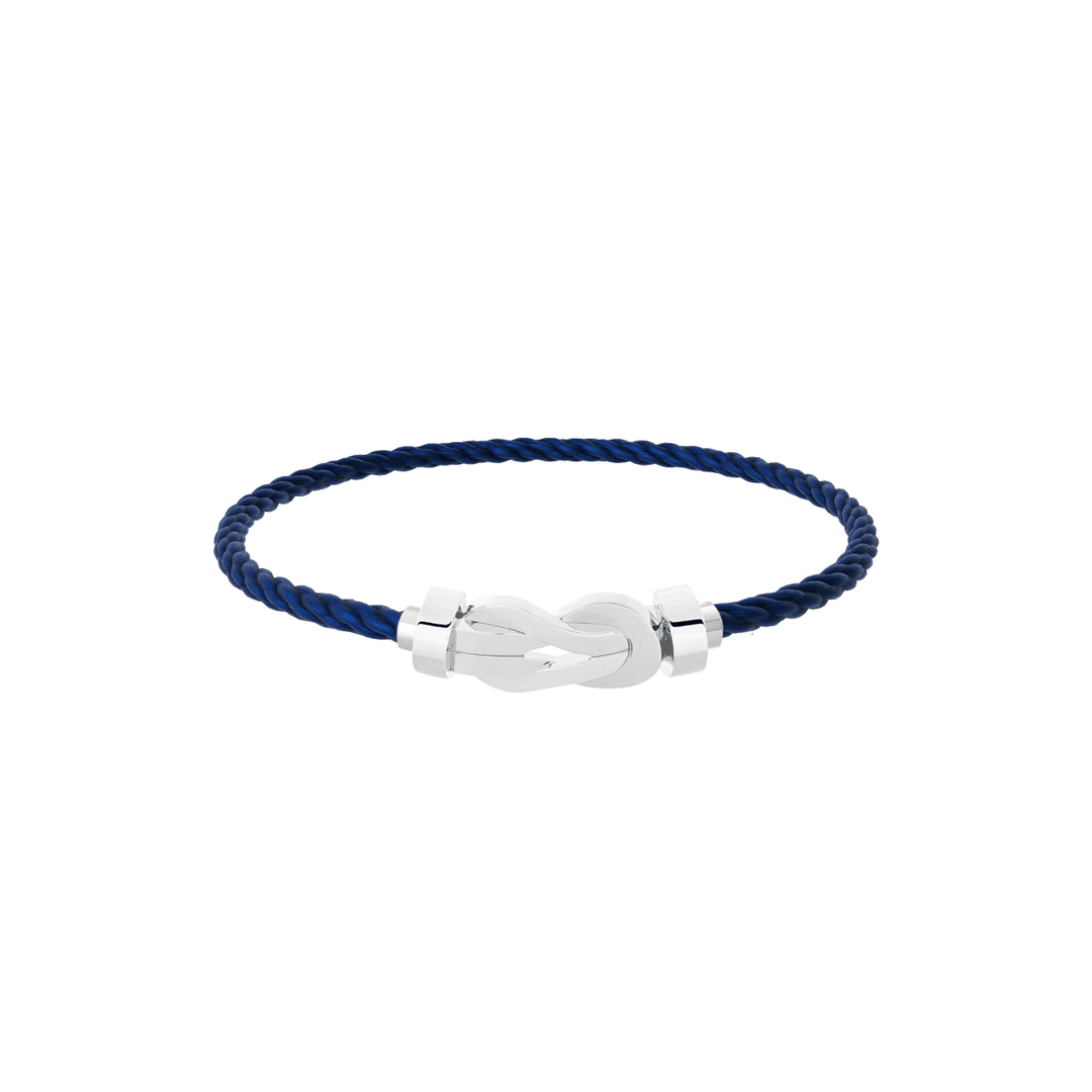 FRED Navy Cord 18k White Gold MD Chance Infinie Buckle, Exclusively at Hamilton Jewelers