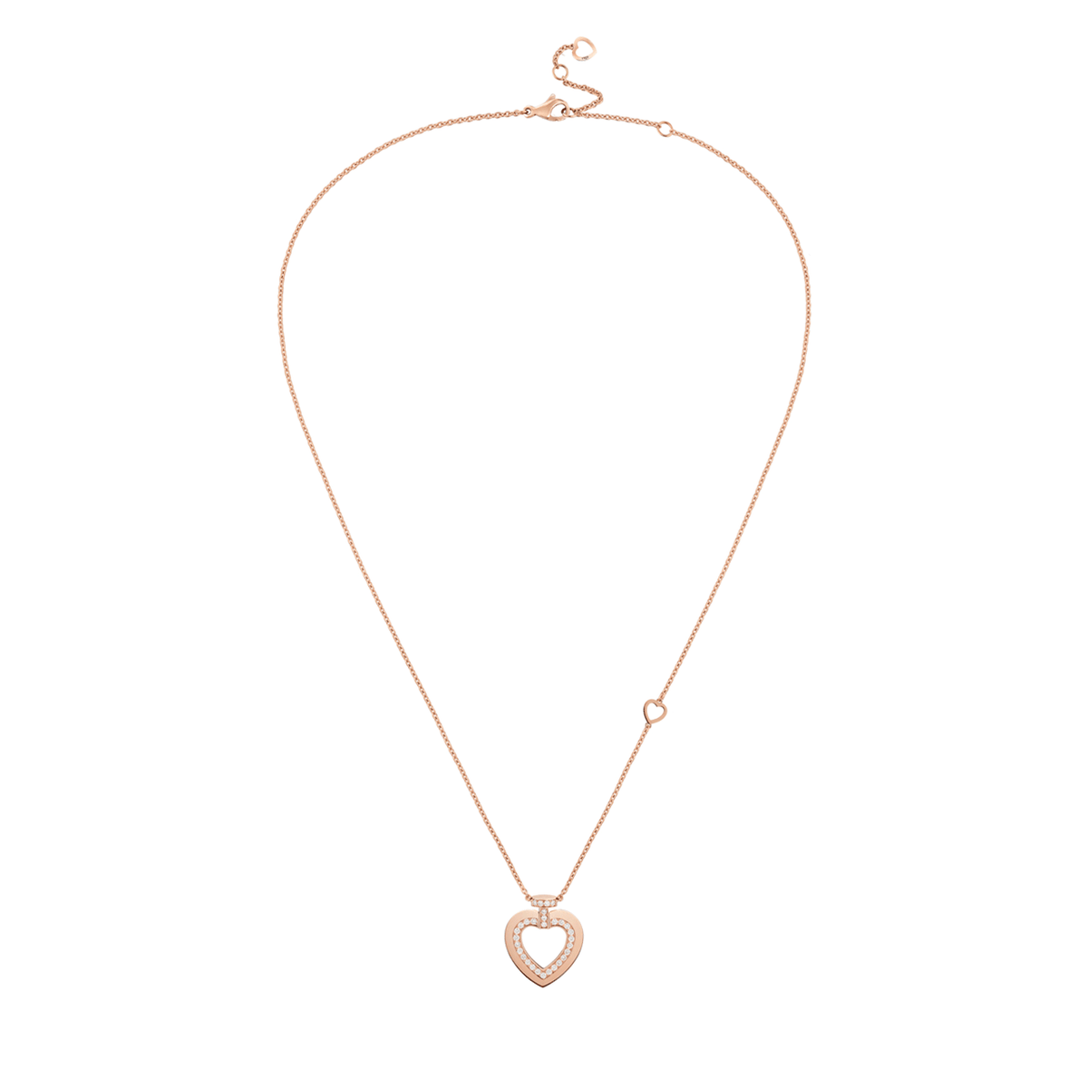 Fred Pretty Woman 18k Rose Gold and Pave Diamond MM Heart Pendant, Exclusively at Hamilton Jewelers