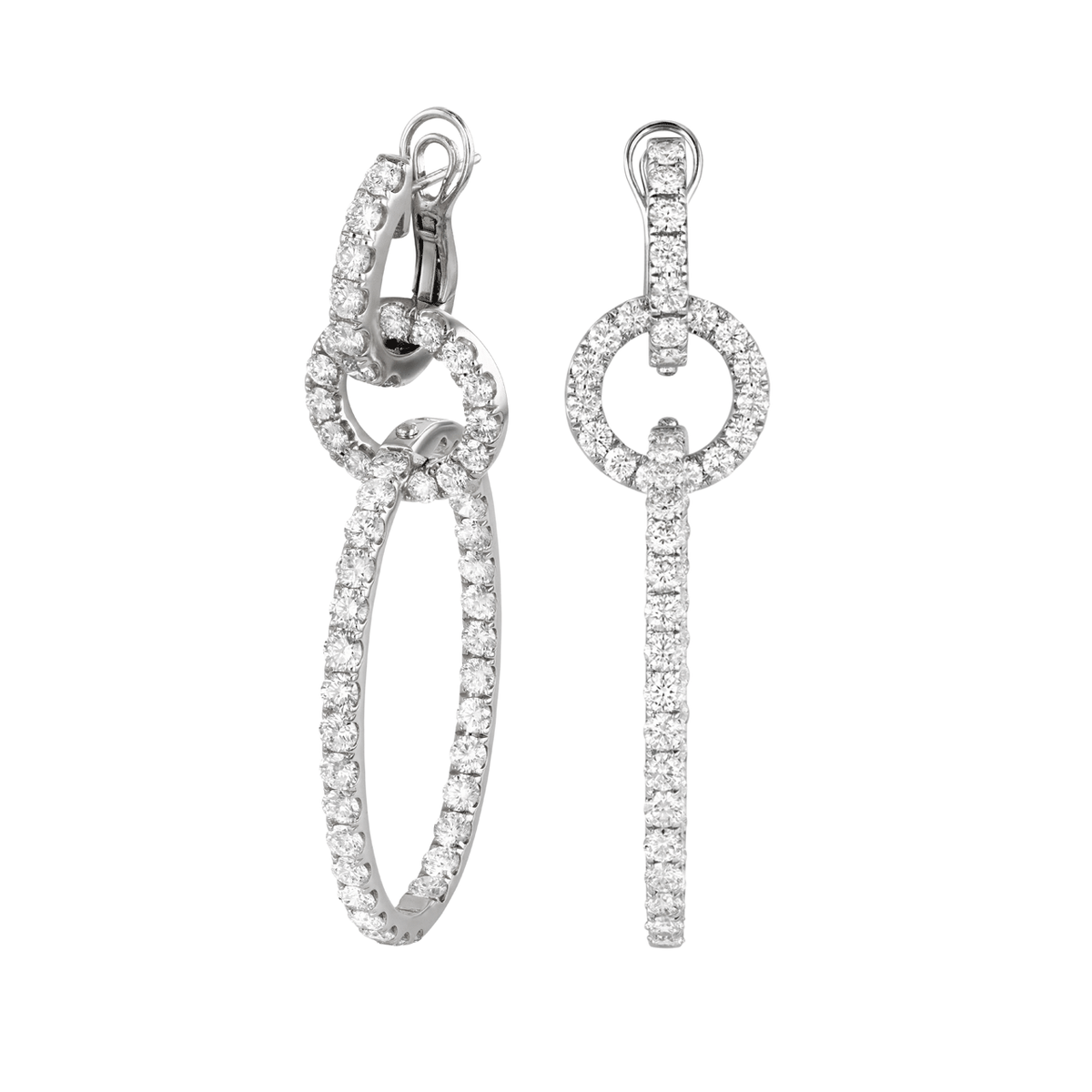 Betsey 18k White Gold and Diamond 8.56 Total Weight Drop Earrings