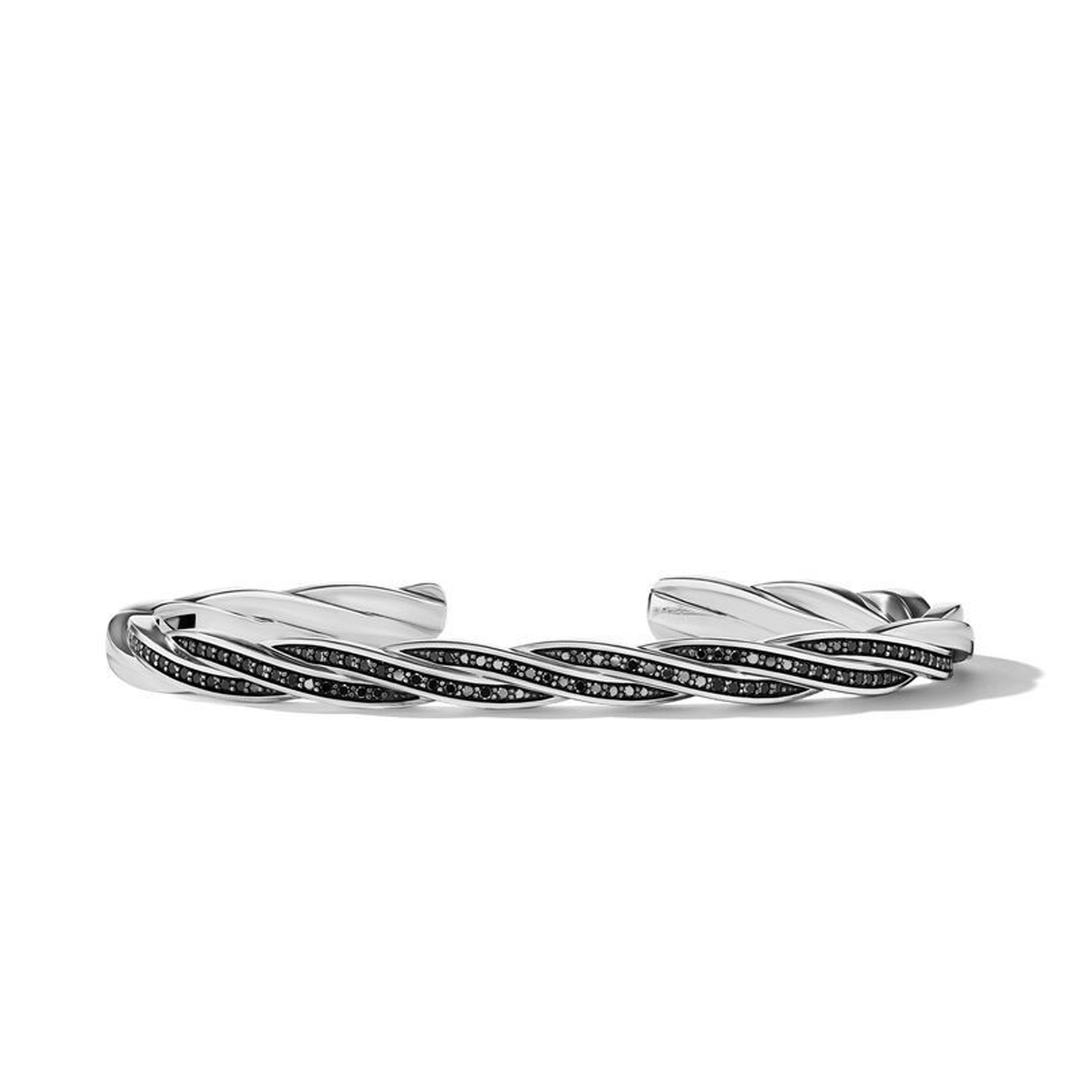 David Yurman Helios Cuff Bracelet in Sterling Silver with Pave Black Diamonds