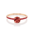 Hamilton Facets Collection 18k Rose Gold Pink Tourmaline and Ruby Ring