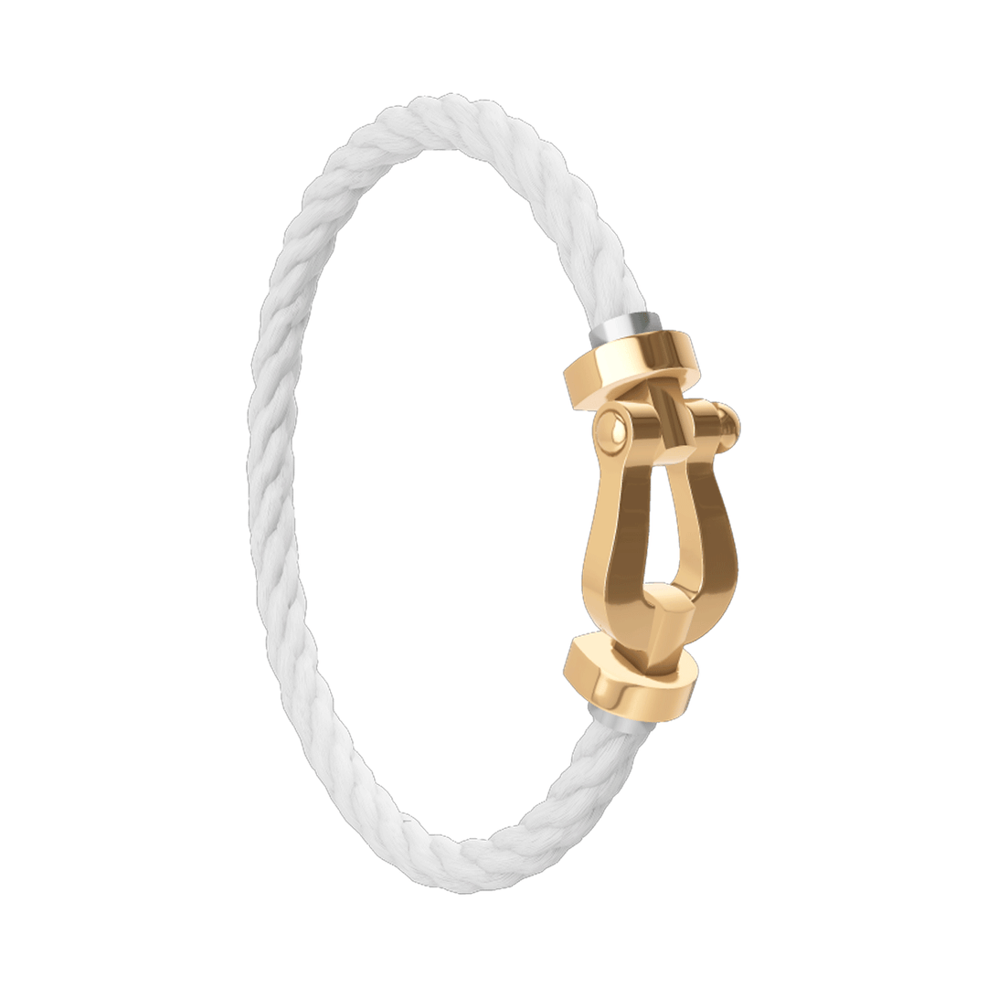 FRED Steel Cable Bracelet with 18k Yellow LG Buckle, Exclusively at Hamilton Jewelers