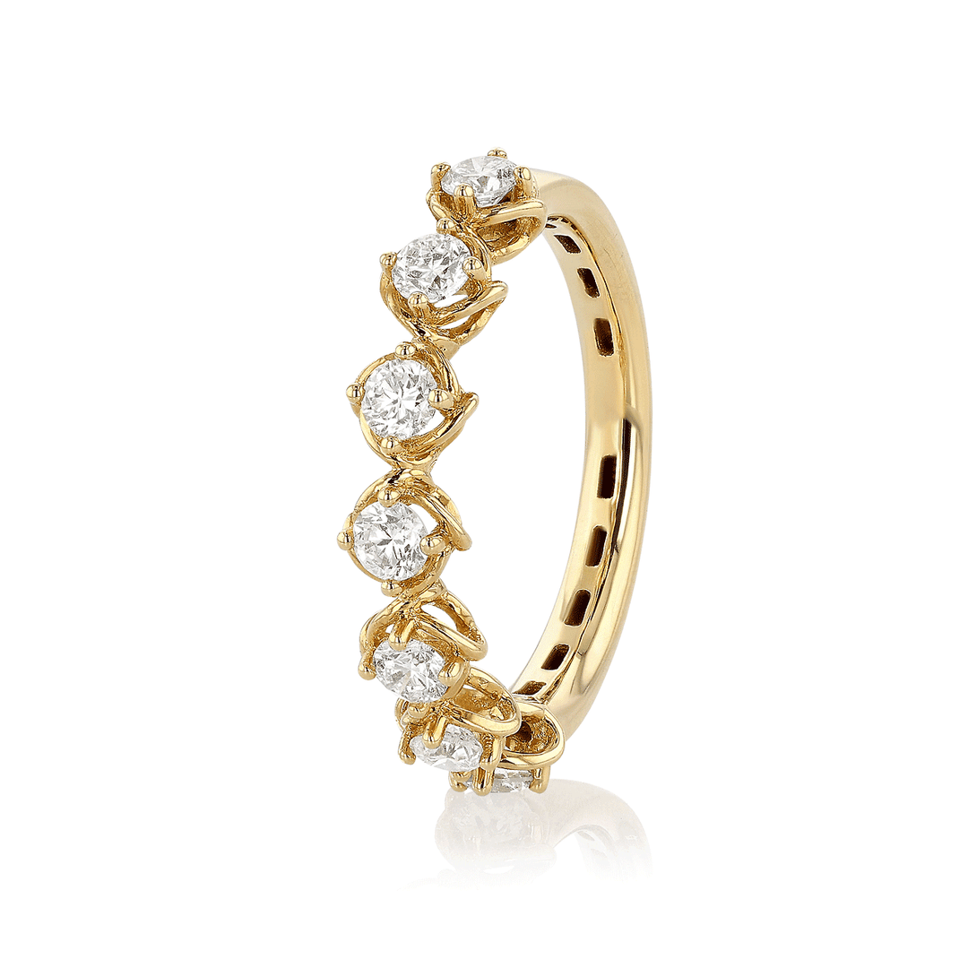 Hamilton Duet Collection 18k Yellow Gold and 0.70 Total Weight Diamond Band