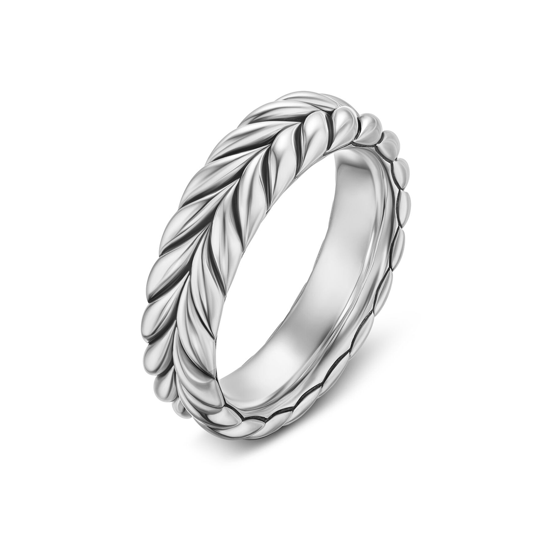 David Yurman Chevron Band Ring Sterling Silver, 6.2mm