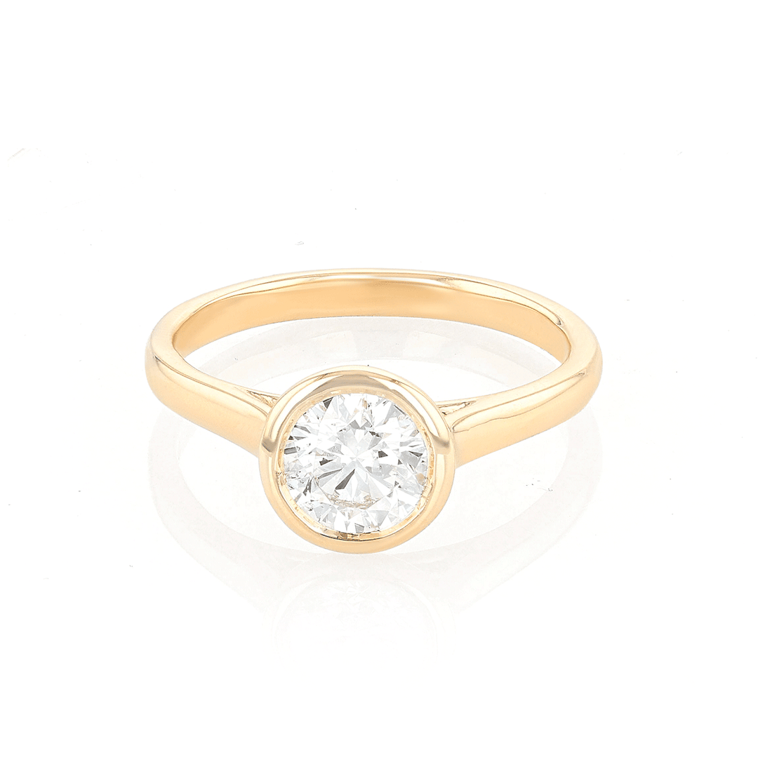 14k Yellow Gold and 1.01CT Total Weight Diamond Ring