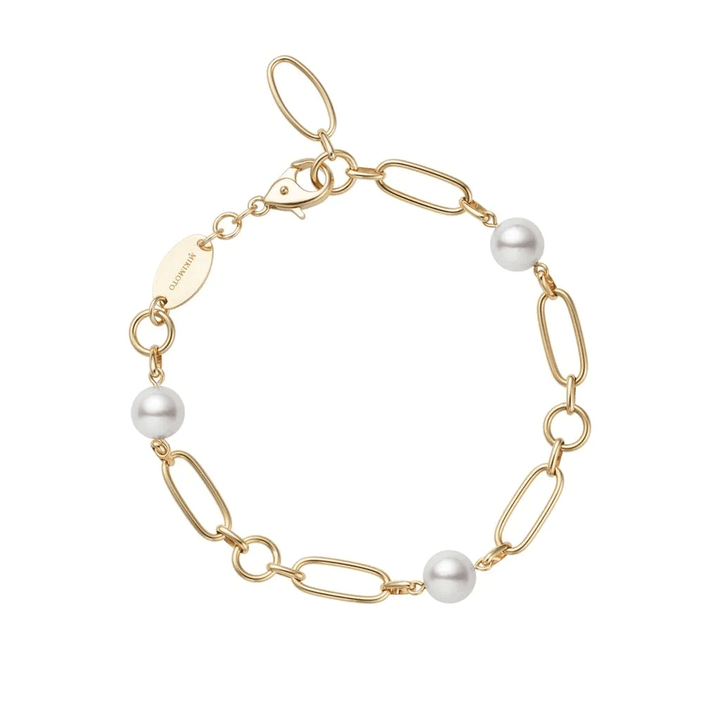 Mikimoto M Code 18k Yellow Gold Akoya Pearl Bracelet