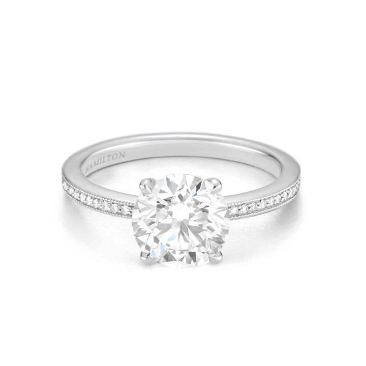 1912 18k White Gold and .16TW Diamond Engagement Mounting Ring