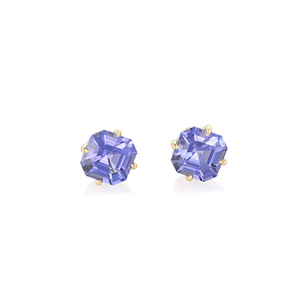 Hamilton Caroline Collection 18k Yellow Gold and Tanzanite Stud Earrings