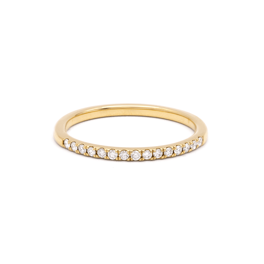 Lisette 18k Yellow Gold .15 Total Weight Diamond Half Way  Band