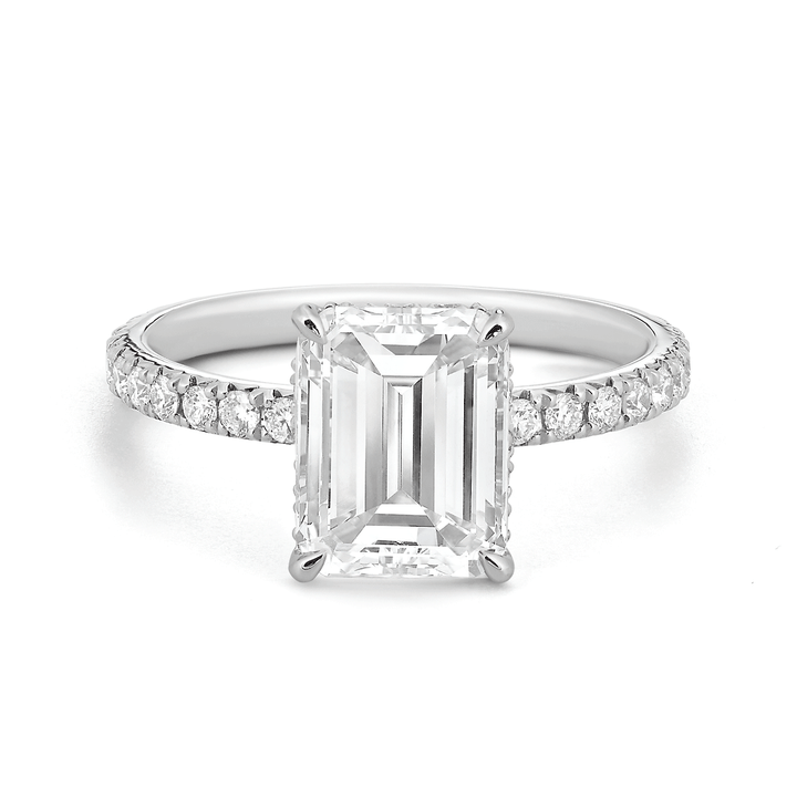 Platinum Micro-Pave Diamond Engagement Ring Mounting