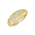 14k Yellow Gold and 0.22 Total Weight Diamond Sculptural Band