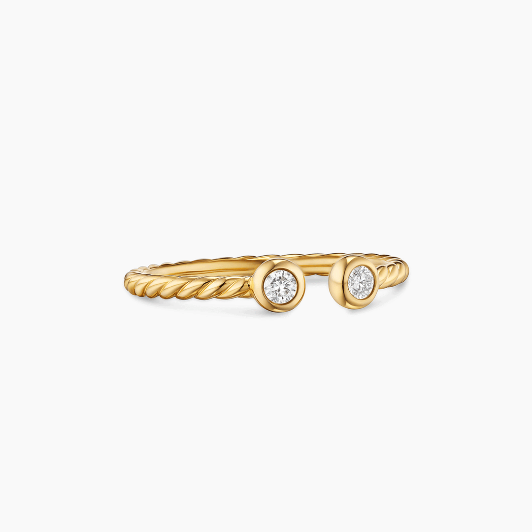 David Yurman Petite Modern Renaissance® Open Round Ring 18k Yellow Gold with Diamonds, 3.9mm