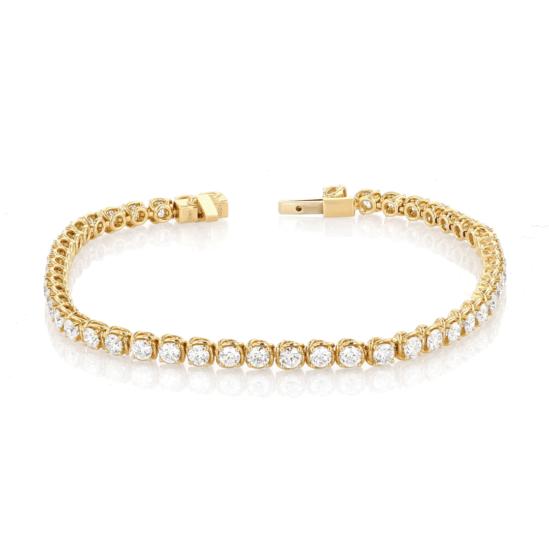 Duet 18k Yellow Gold and 3.84 Total Weight Diamond Line Bracelet