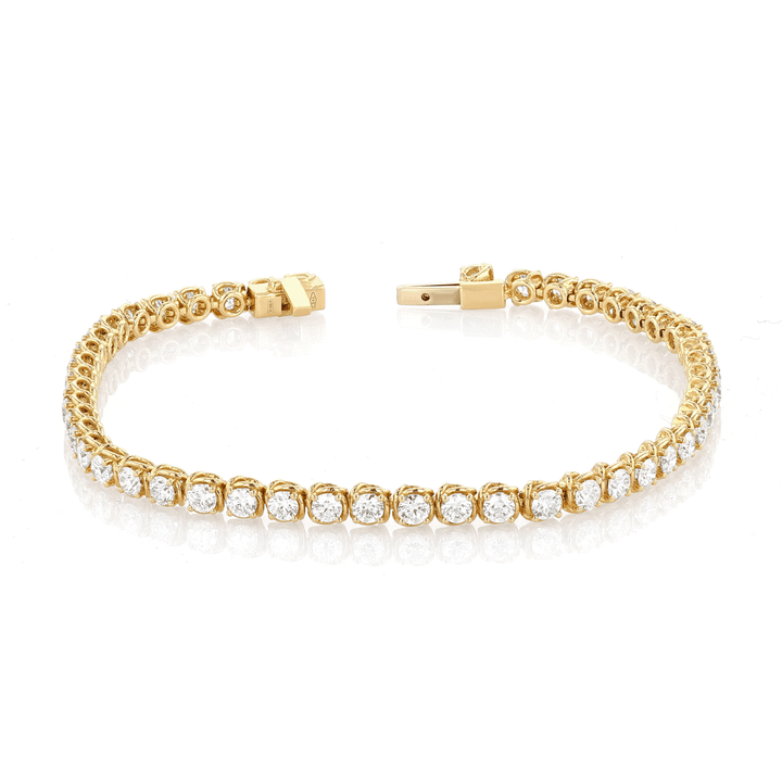 Duet 18k Yellow Gold and 3.84 Total Weight Diamond Line Bracelet