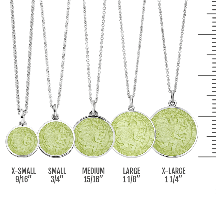 St. Christopher Lemon Lime Enamel Medal