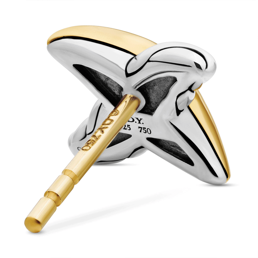 David Yurman Petite X Stud Earrings with 18k Yellow Gold
