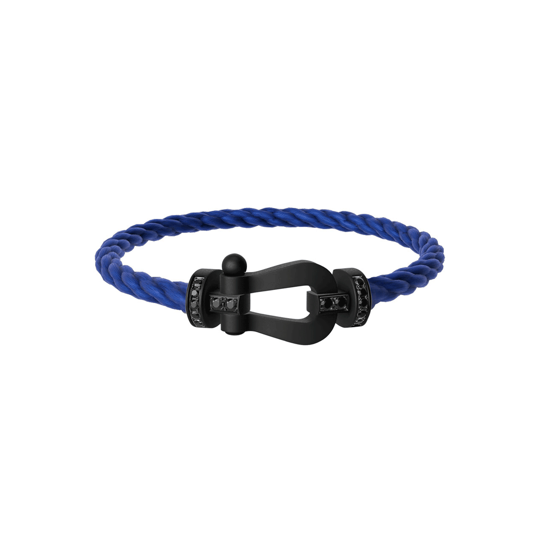 FRED Force 10 Navy Cord with Black Titanium Half Diamond LG Buckle, Exclusively at Hamilton Jewelers