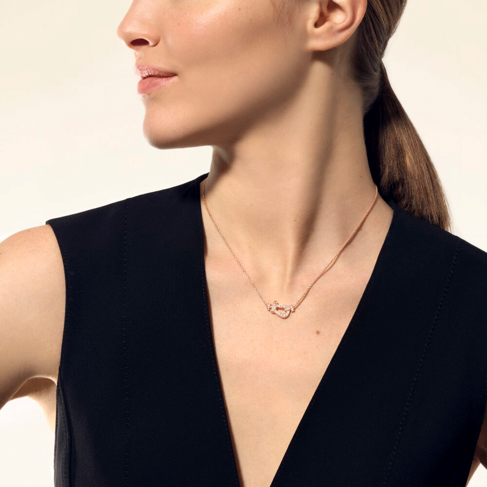 FRED Force 10 18k Rose Gold and Diamond Medium Model Necklace