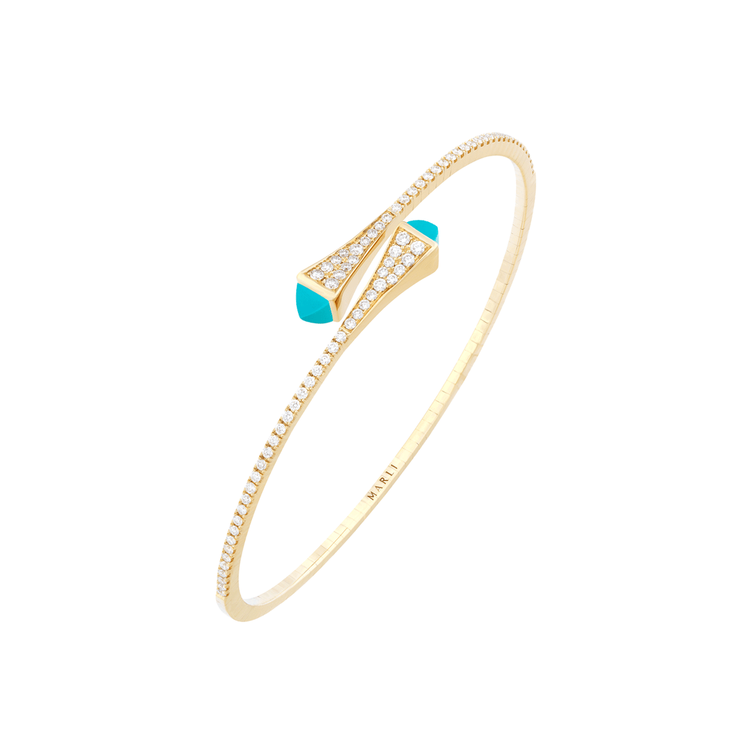 Marli Cleo 18k Gold and Turquoise Bangle