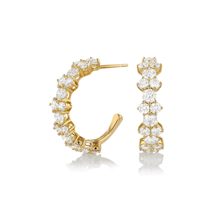 Hamilton Radiance Collection 18k Yellow Gold and Diamond Hoops