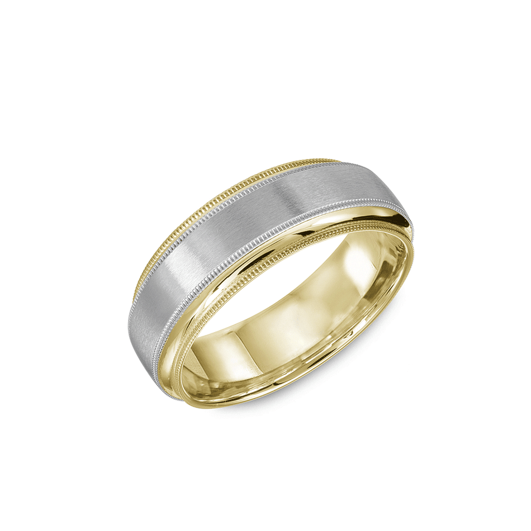 Hamilton Collection 14k White and Yellow Gold 7mm Wedding Band