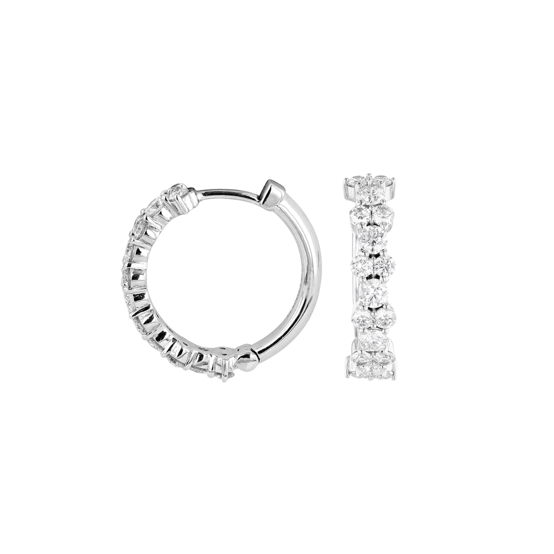 Radiance 18k Gold and 1.32 Total Weight Diamond Hoops