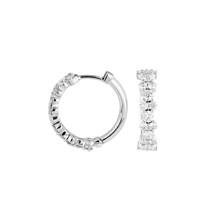 Radiance 18k Gold and 1.32 Total Weight Diamond Hoops