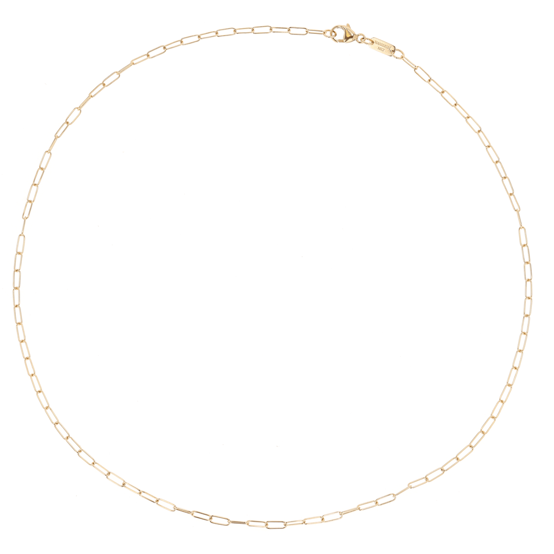Hamilton Collection 14k Yellow Recycled Gold Extra Small 2.2mm Long Link Chain 16" Necklace