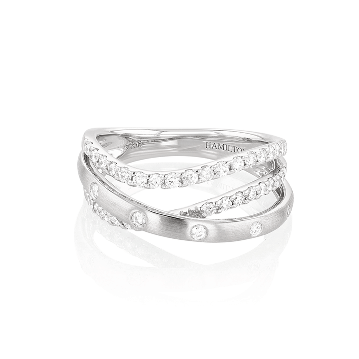 18k White Gold and Diamond 0.52 Total Weight Wrap Ring