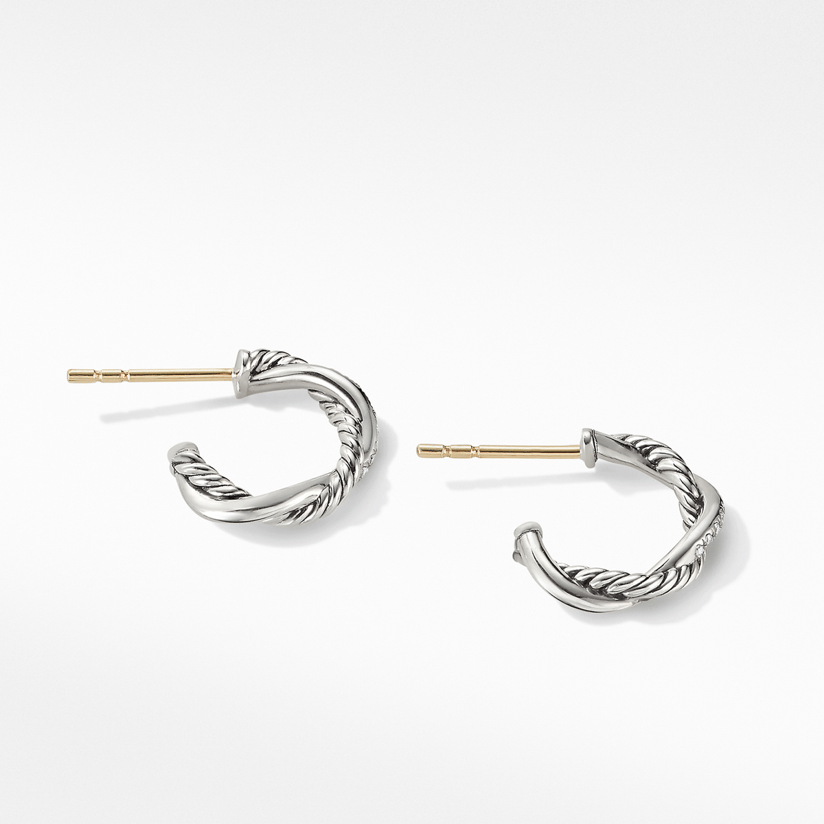 David Yurman Petite Infinity Huggie Hoop Earring with Pavé Diamonds