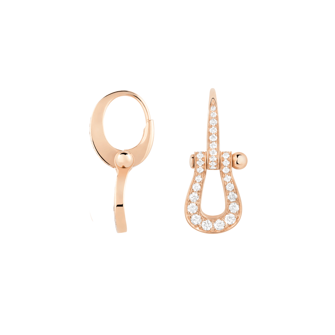 FRED Force 10 18k Rose Gold and Diamond Medium Model Earrings