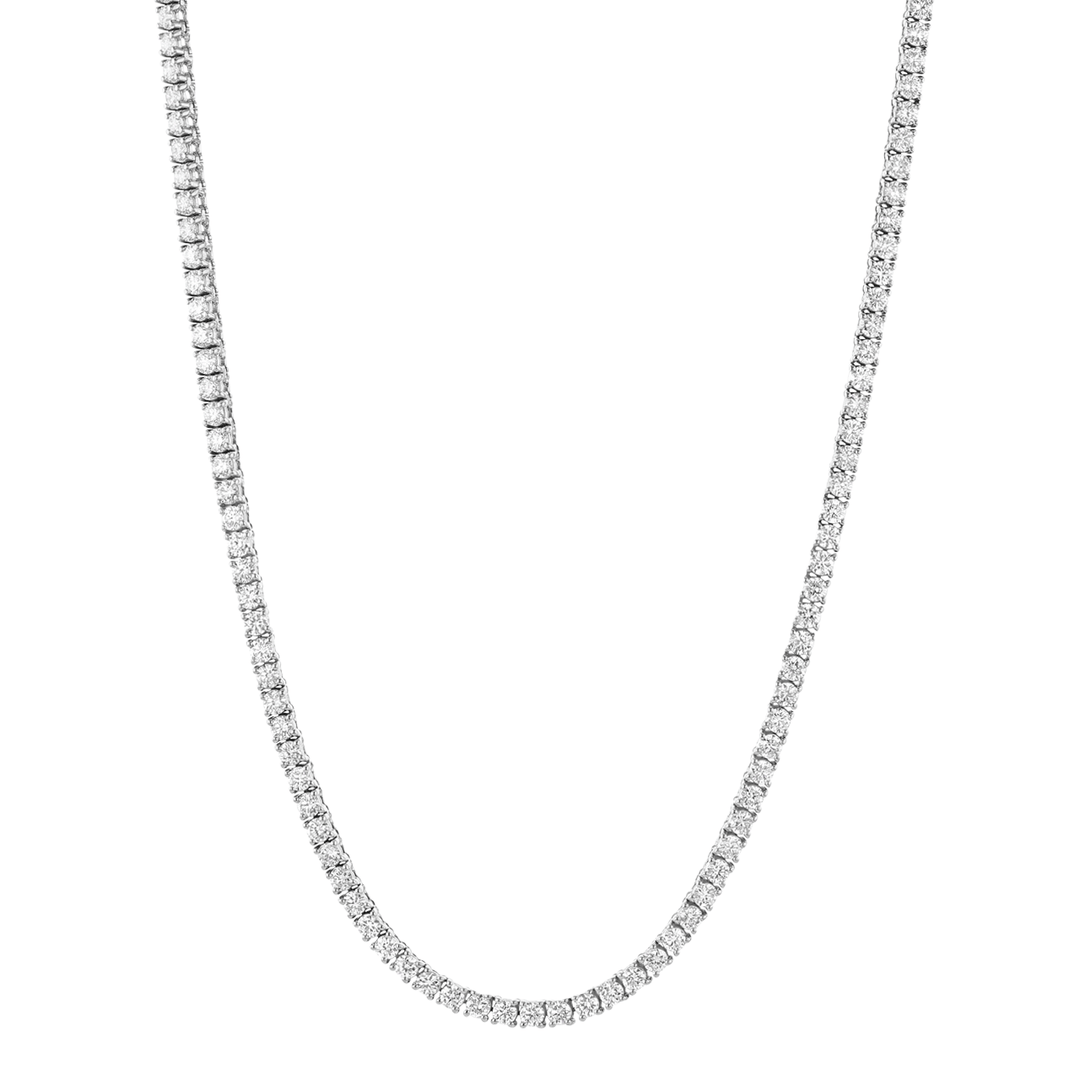 Hamilton Line Collection 14k White Gold and 8.64 Total Weight Diamond Necklace