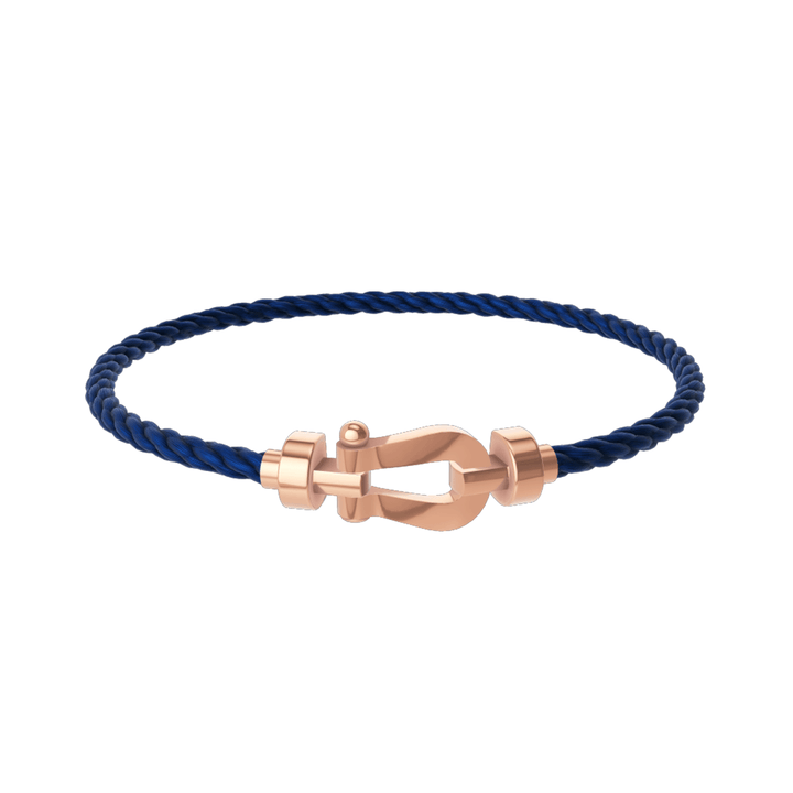 FRED Navy Cord Bracelet with 18k Rose Gold MD Buckle, Exclusively at Hamilton Jewelers