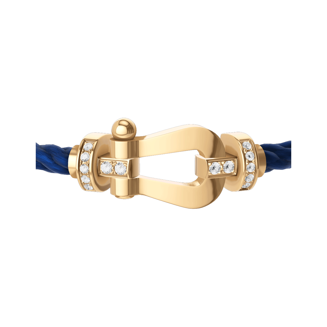 FRED Force 10 Navy Cord with 18k Yellow LG Half Diamond Buckle, Exclusively at Hamilton Jewelers