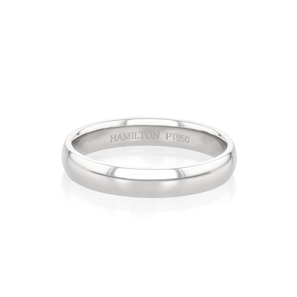 Hamilton Collection Platinum 4mm Comfort Fit Wedding Band
