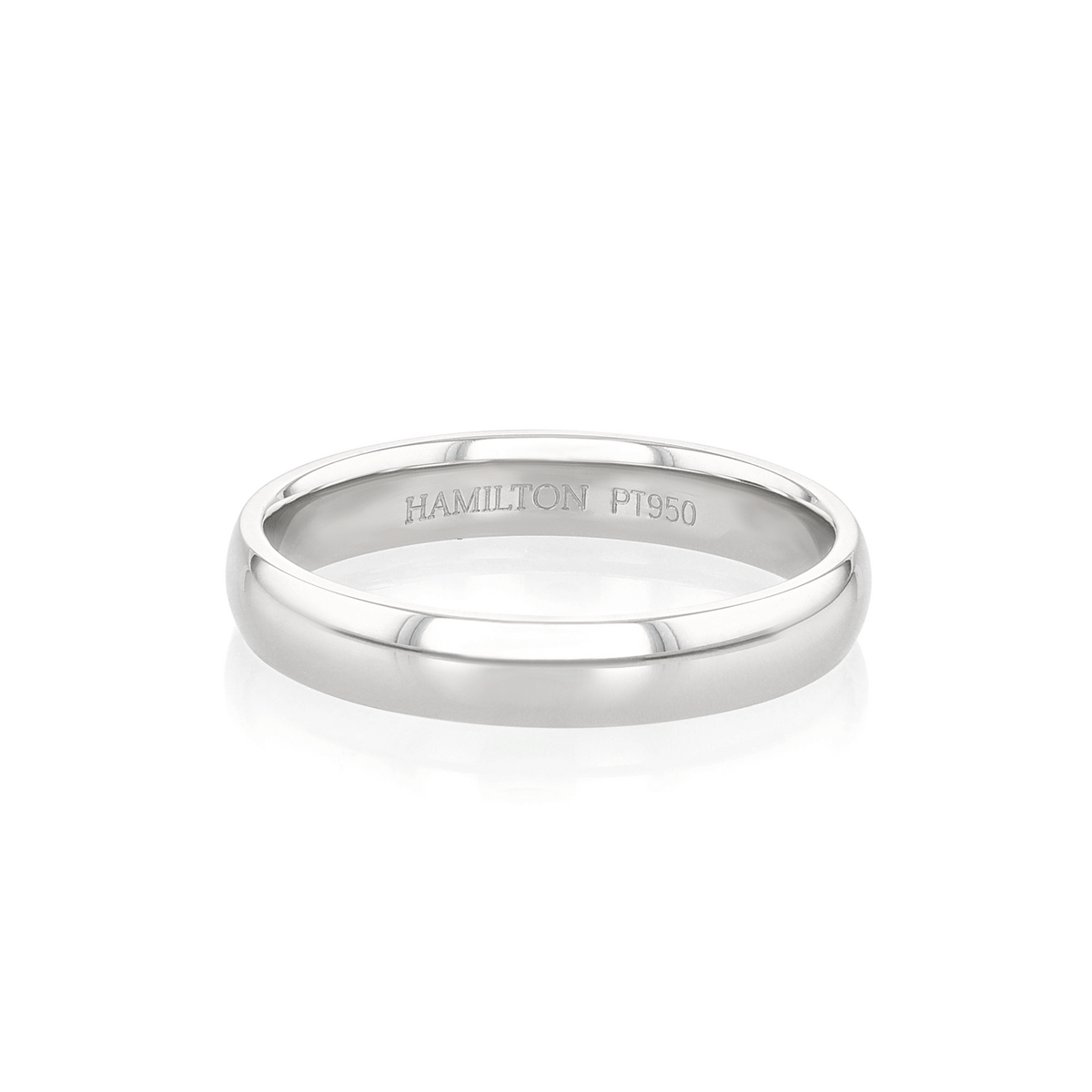 Hamilton Collection Platinum 4mm Comfort Fit Wedding Band
