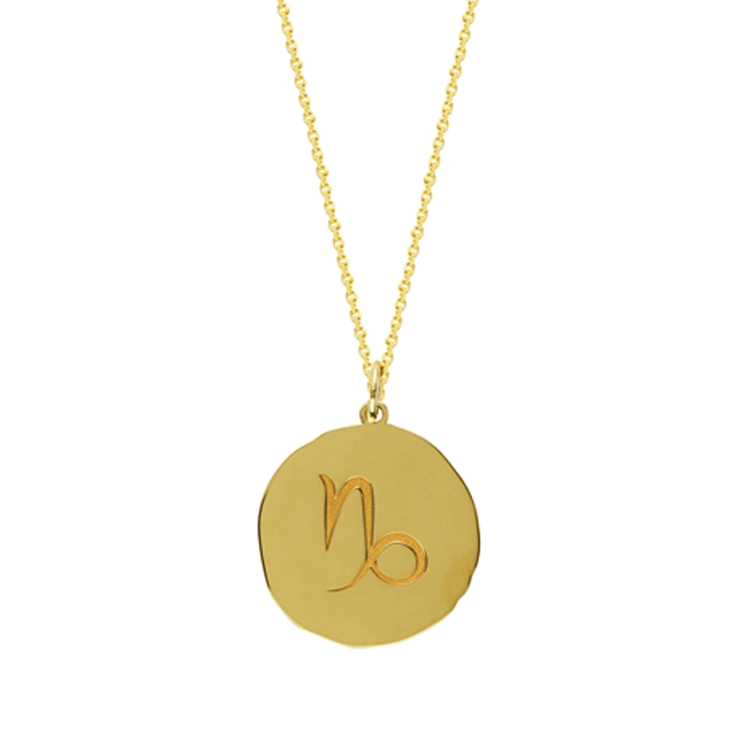 14k Yellow Gold Zodiac Capricorn Pendant