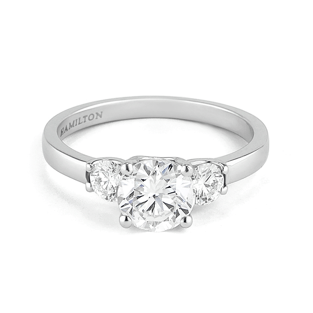 Hamilton Destiny Platinum Three Stone Diamond Engagement Ring
