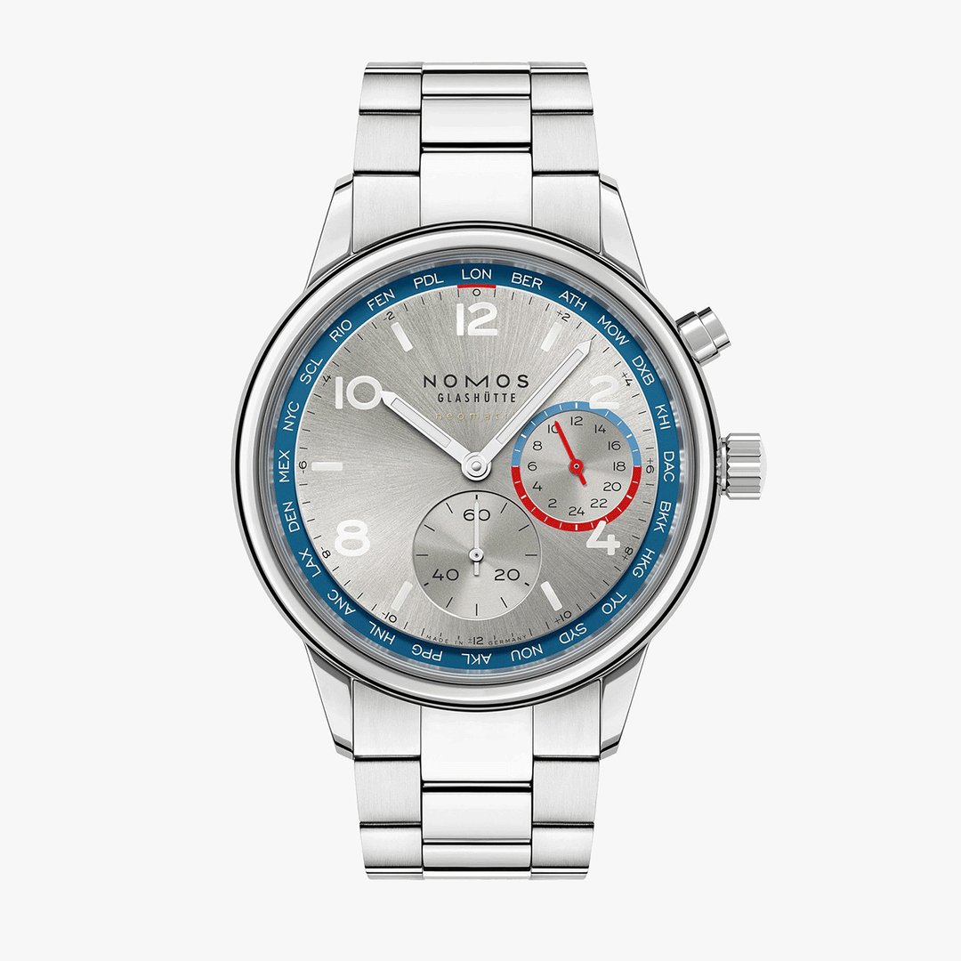 Nomos Club Sport Neomatik Worldtimer Silver #791