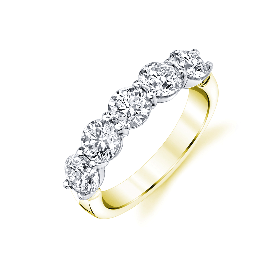 18k Yellow Gold and 2.08 Total Weight Diamond Band