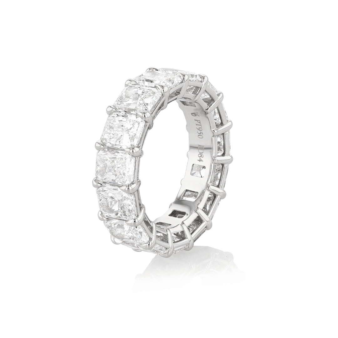 Hamilton Collection Platinum and Radiant Diamond 10.62 Total Weight Eternity Band